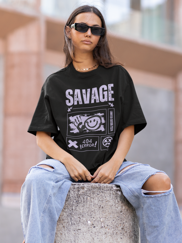 Woman's Premium Oversized | Black | Savage