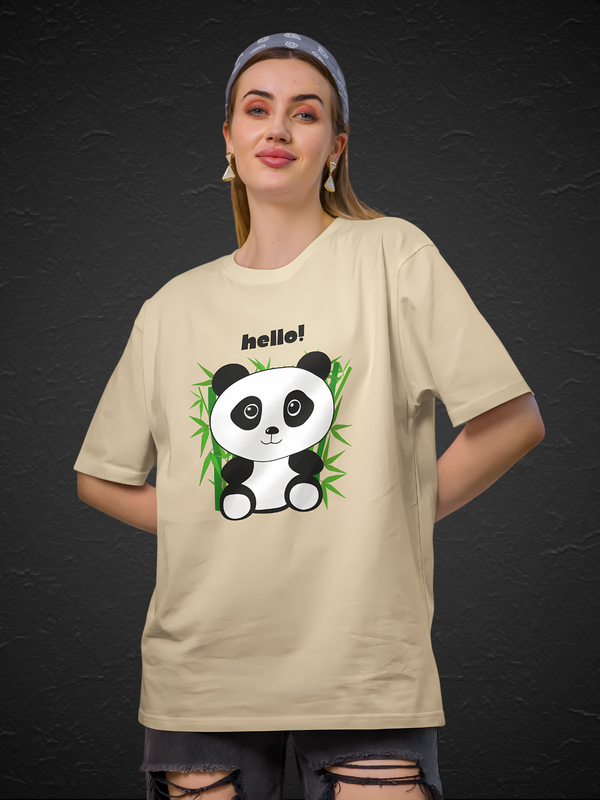 Woman's Premium Oversized | Beige | Panda
