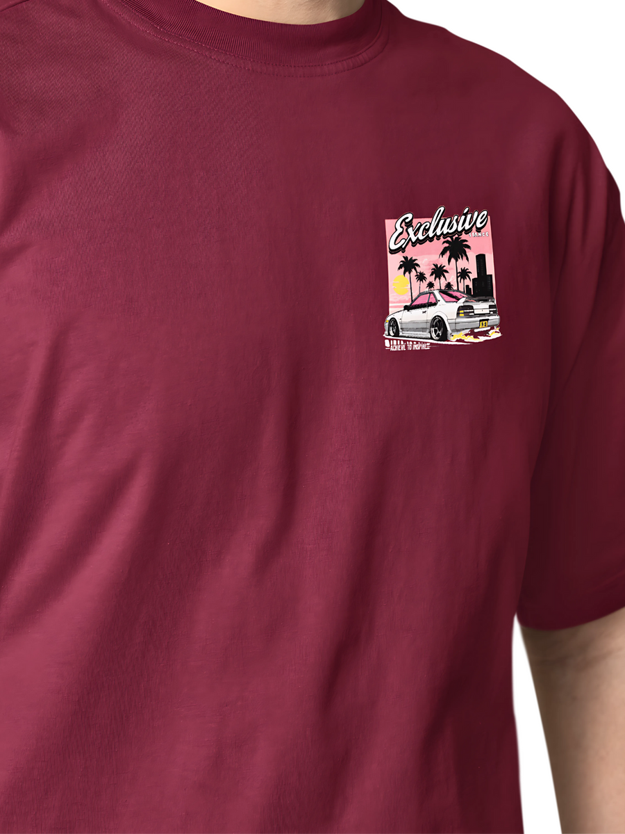 Premium Oversized T-Shirt | Maroon | Sunset Drift