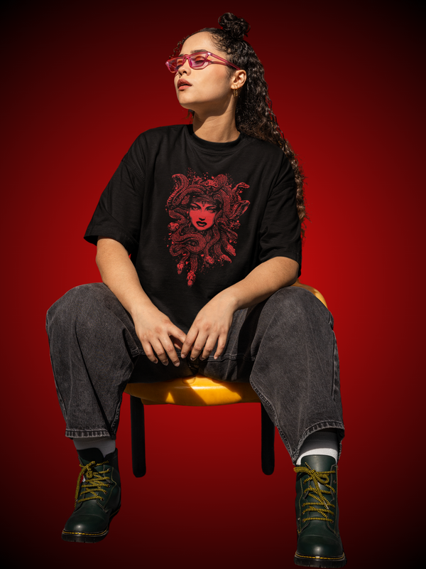 Woman's Premium Oversized | Black | Medusa’s Gaze