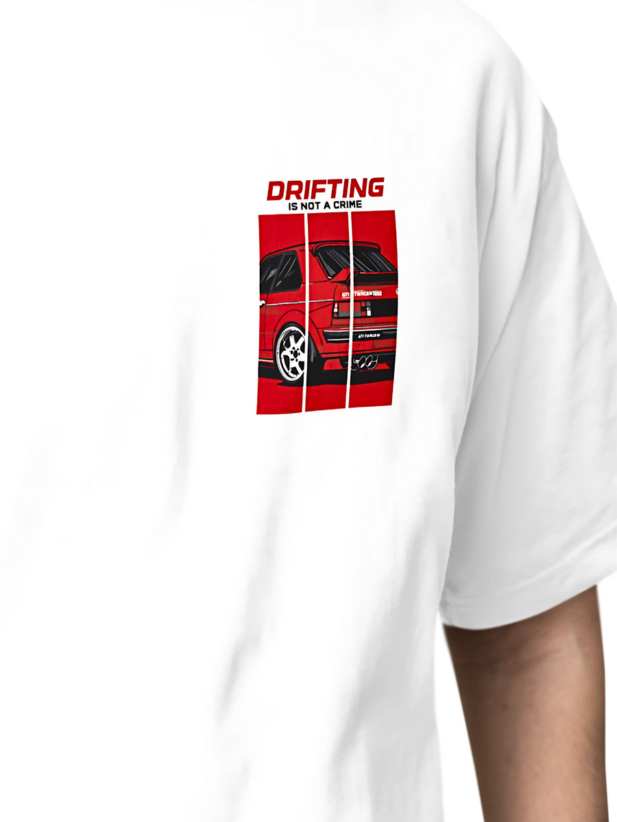 Premium Oversized T-Shirt | White | Drift Legends: GTI Street Slide