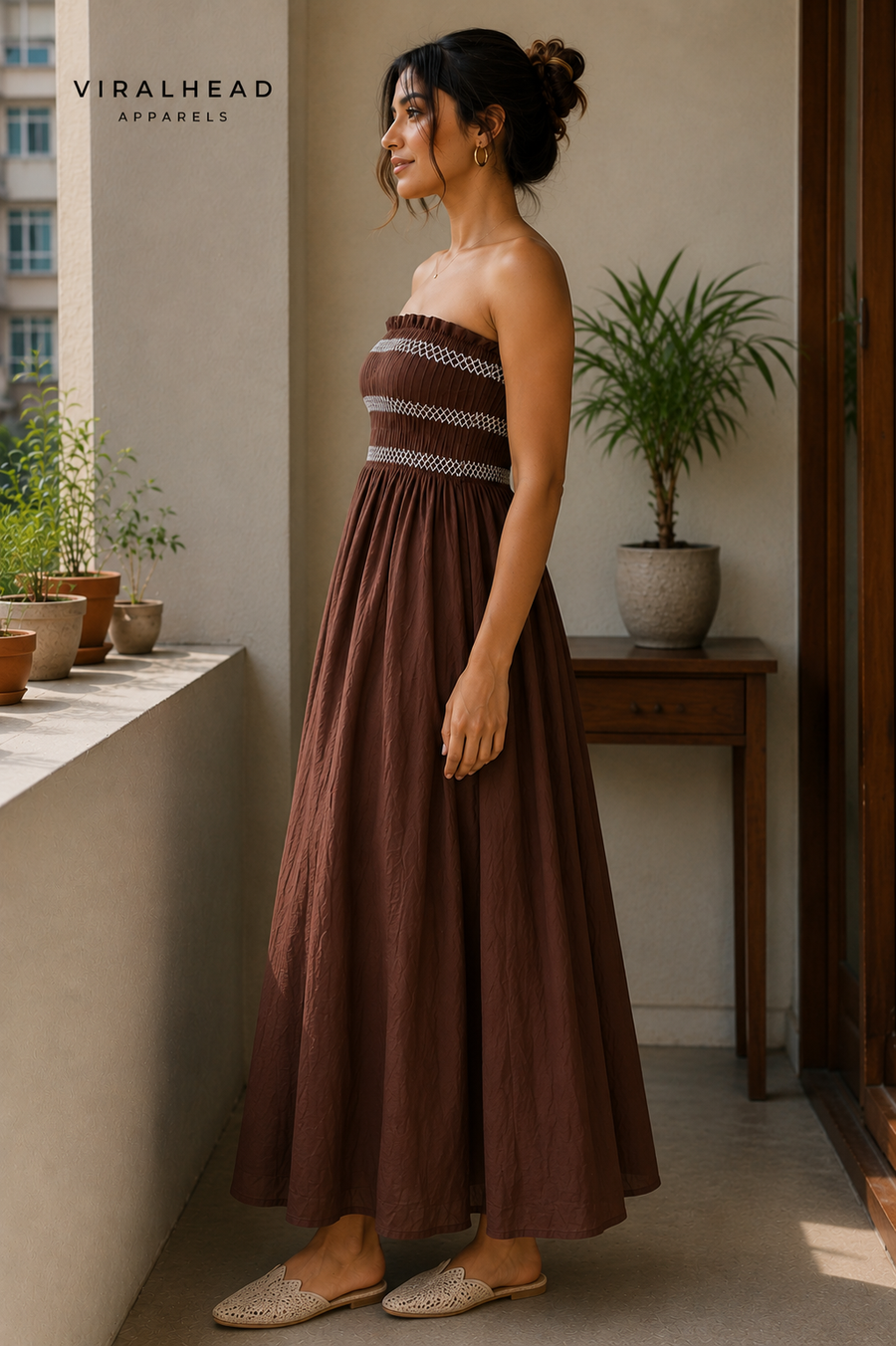 Cocoa Muse Smocked Maxi Dress