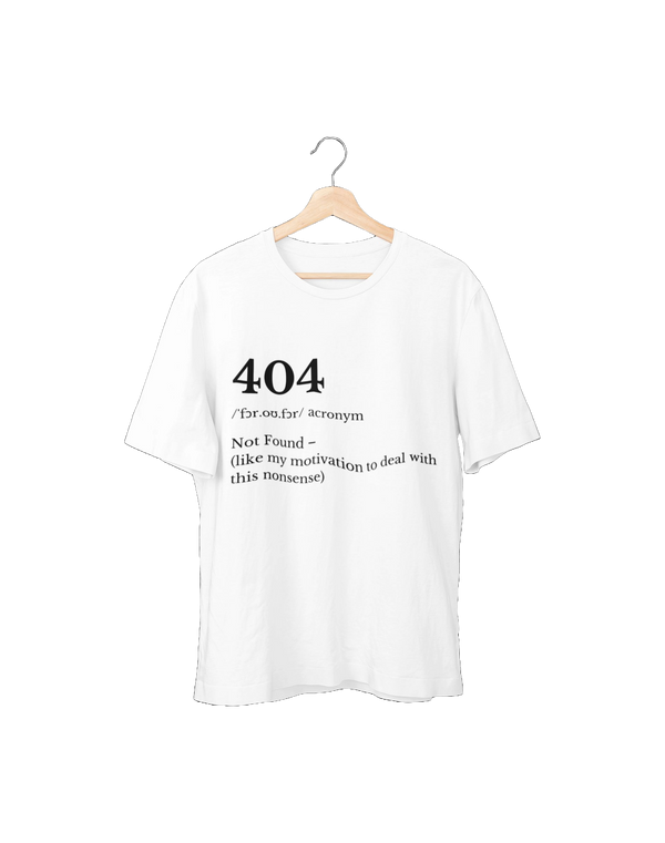 Classic Oversized "404" Funny T-Shirt