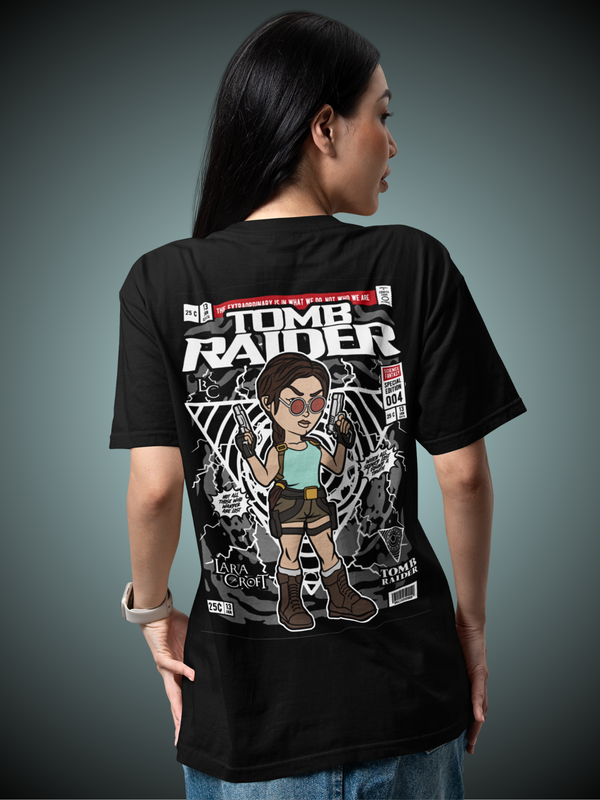 Woman's Premium Oversized | Black | Tomb Raider Tee