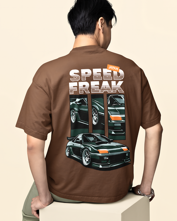 Premium Oversized T-Shirt | Brown| Speed Freak: Japan Edition