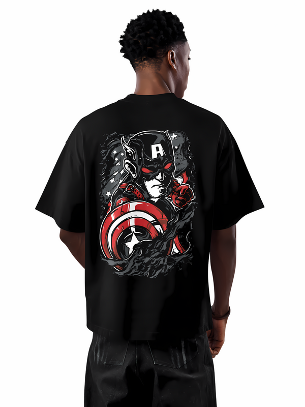 Premium Oversized T-Shirt | Black| Shielded Valor