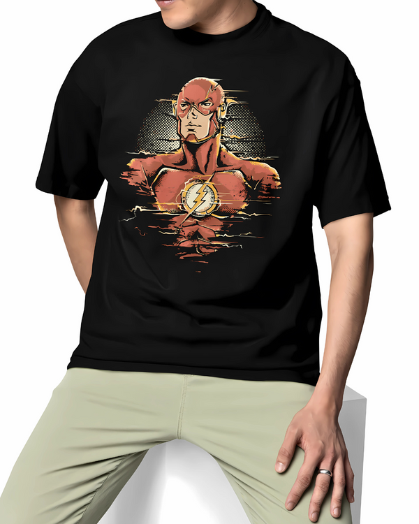 Premium Oversized T-Shirt | Black| Crimson Speed