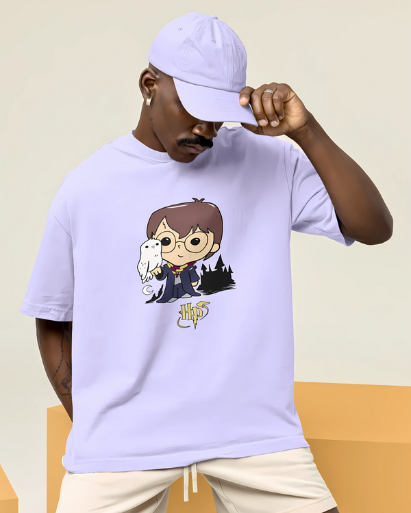 Premium Oversized T-Shirt | Lavender | Chibi Wizard