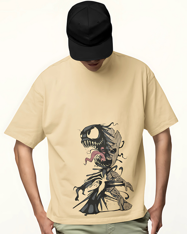 Premium Oversized T-Shirt | Beige | Fusion Creature