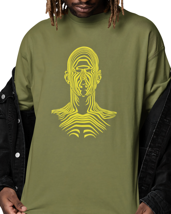 Premium Oversized T-Shirt | Army Green | Abstract Anatomy