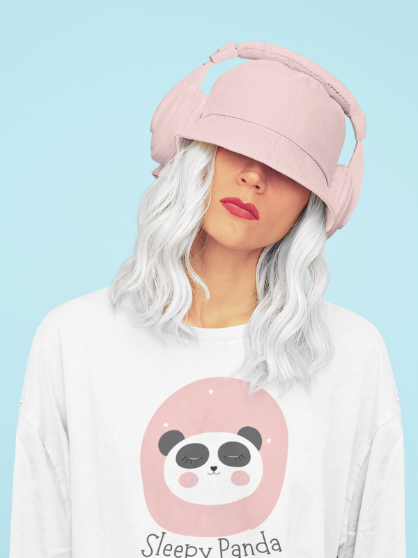Women's Premium Oversized | White | Sleepy Panda Tee