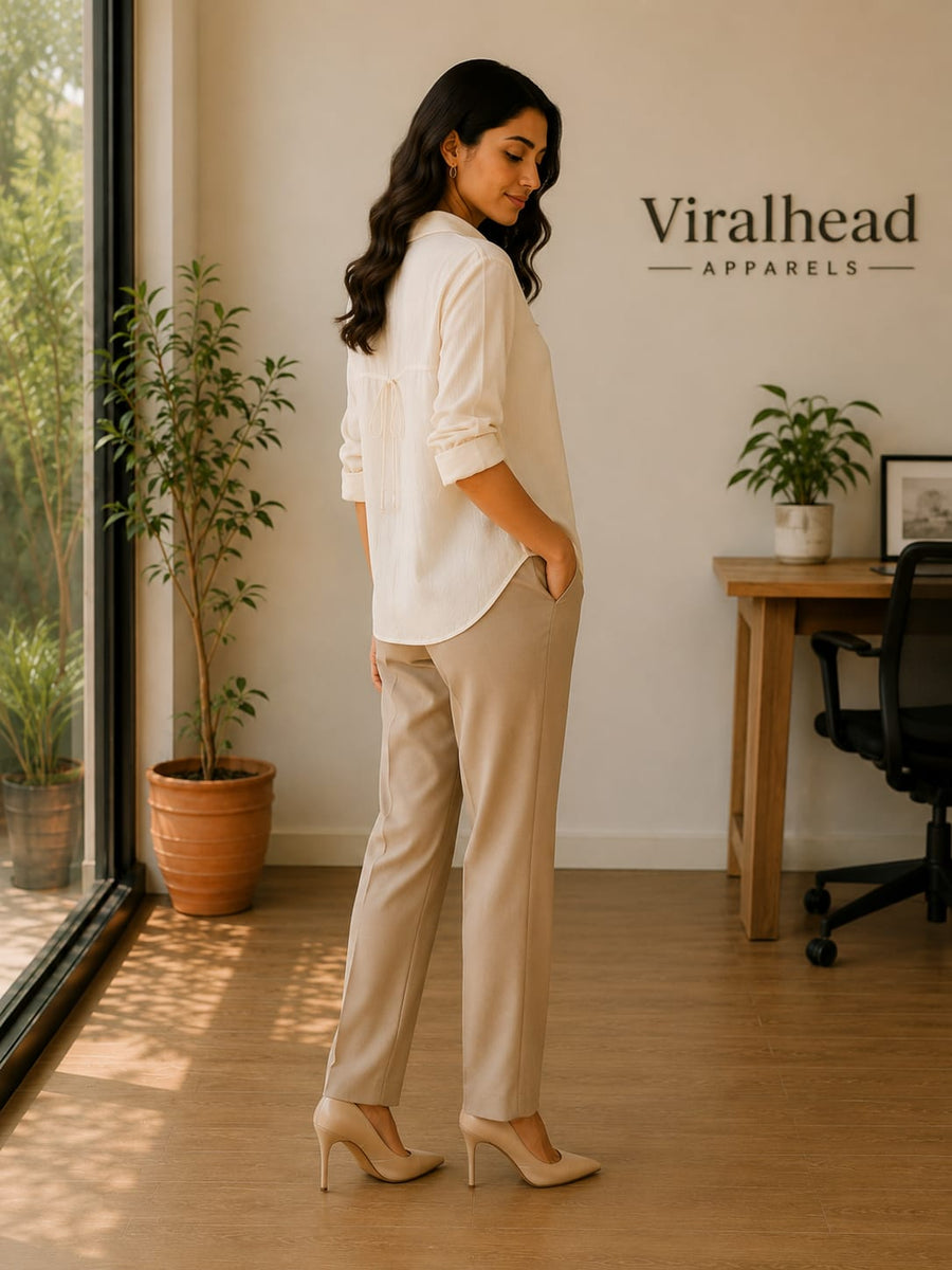 Ivory Whisper Drawstring Shirt